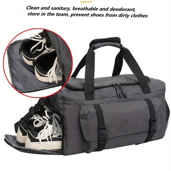 Large Capacity Black Sports Messenger Bag - Picture 3 of 6